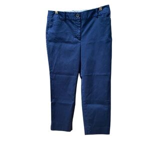 Talbots Navy Blue Cropped Minimalist Casual Capri Casual Office Pants Size 6P